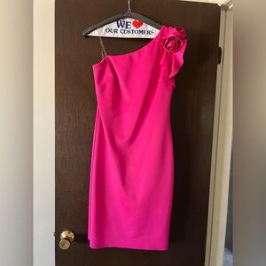 Frank Lyman Design Fuchsia One-Shoulder Dress